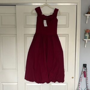Elegant Strapless Burgundy Dress